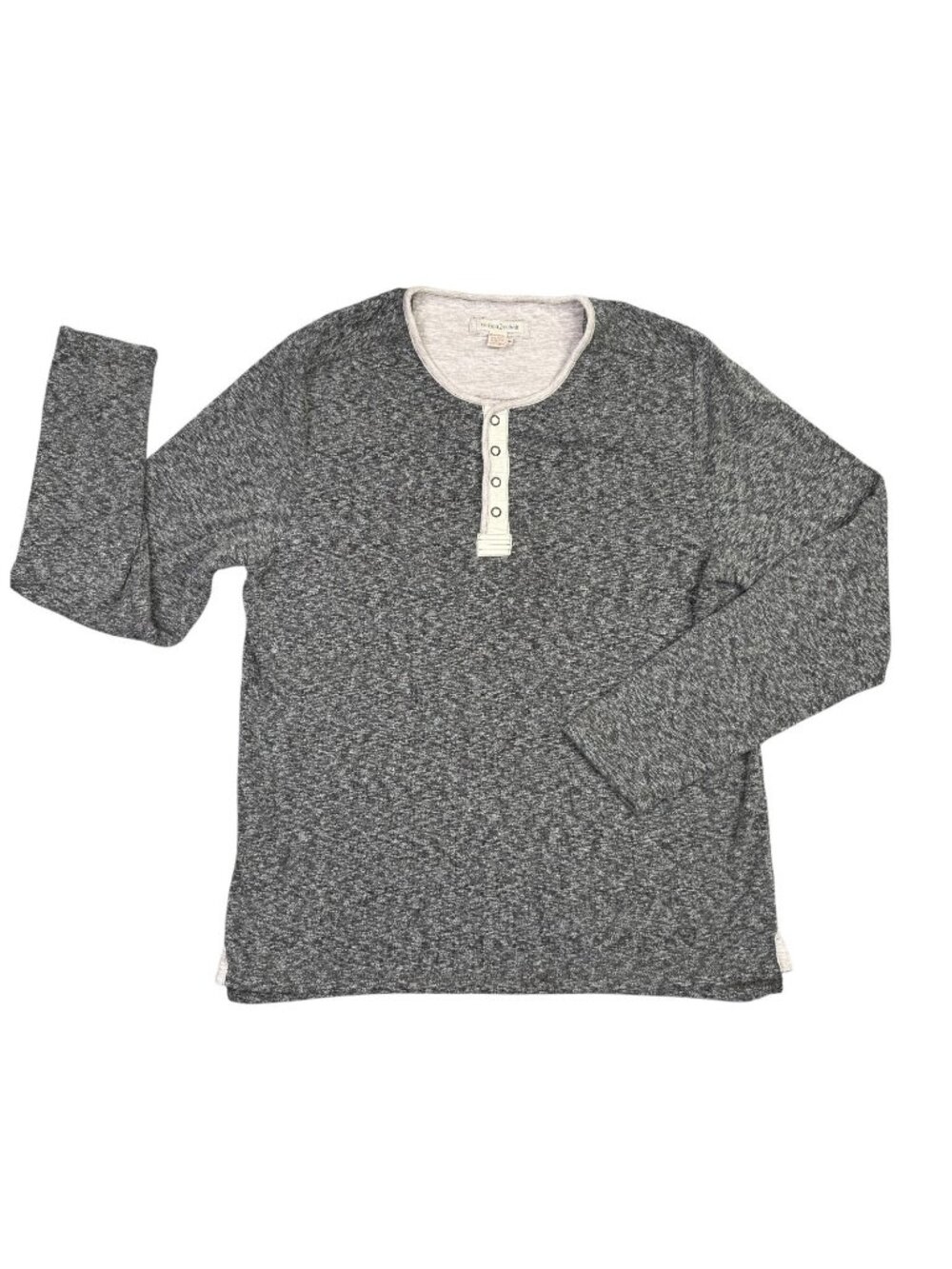 Carbon 2 Cobalt Henley Sweater Shirt Mens Medium M Gray Pullover Long Sleeve